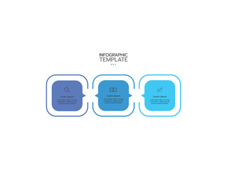 Wall Mural - infographic template. concept with three colorful rectangular elements placed in horizontal row and 