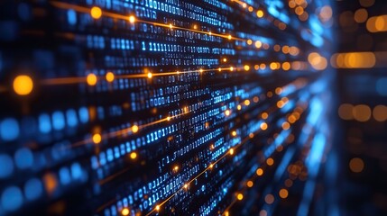 digital encryption elegance binary code matrix on dark blue canvas a cybersecurity,cryptocurrency conceptual wallpaper