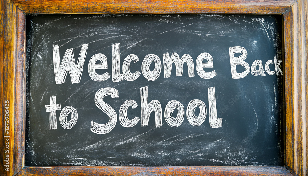 Welcome back to school chalkboard sign with wooden frame for ...