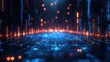 © Wiseman - futuristic 3d render of stock market,fintech forex concept with blurry blue digital charts on dark blue background highlighting financial data analysis,technology