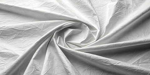 Poster - A white fabric is rolled up in a spiral