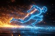© Kapil - male figure in sprinting pose on abstract low poly background