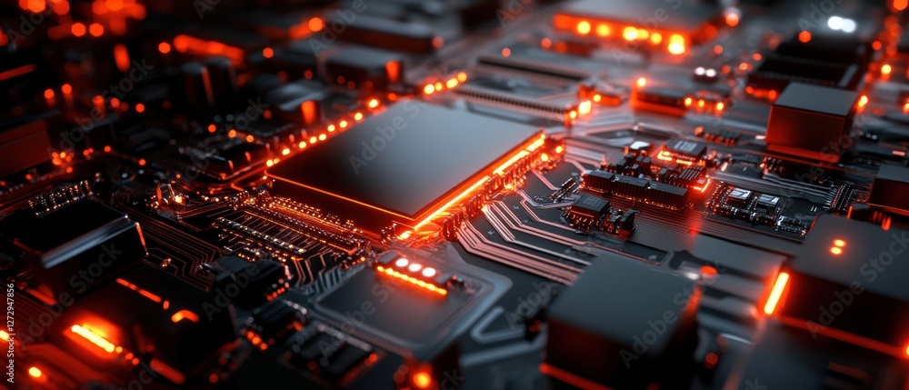 Innovative graphics card components close-up showcase of high-fidelity ...