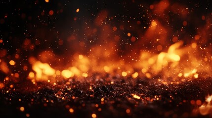 Canvas Print - abstract glowing fire background with sparkles and bright flames