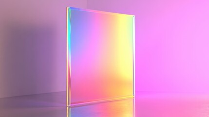 Canvas Print - colorful abstract background with holographic reflection and light