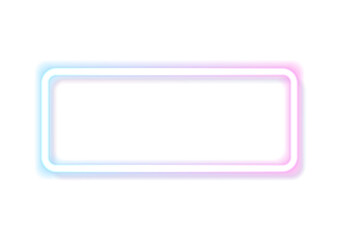 Aufkleber - Blue and pink rectangle neon frame. Technology retro sci-fi abstract futuristic background. Vector pastel colors design