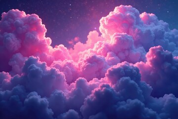 Wall Mural - shimmering iridescent clouds of pink and purple, iridescent, clouds, nebula