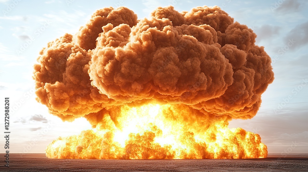 massive nuclear explosion with intense mushroom cloud high resolution ...