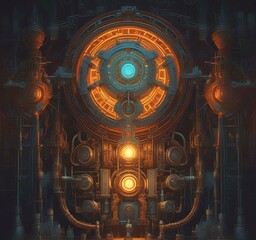 Wall Mural - illustration of techno background.