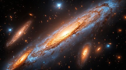 Wall Mural - nebula and galaxies abstract cosmos background in outer space