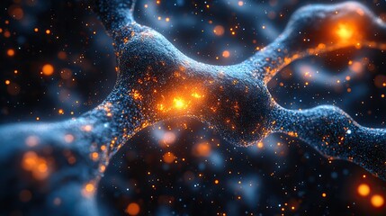 Wall Mural - neurons and nervous system captivating 3d microbiology render banner with copy space generative ai