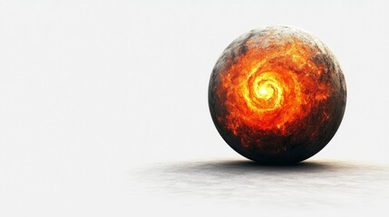 Wall Mural - glowing core of a molten planet, abstract cosmic sphere