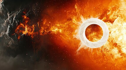 Wall Mural - celestial ring of fire cosmic event in nebula