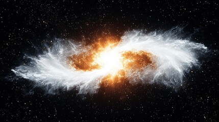 Wall Mural - celestial collision a fiery dance of cosmic energy