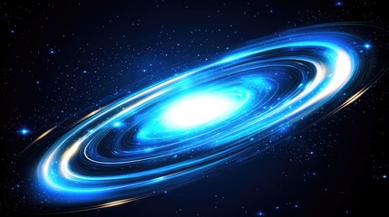 Wall Mural - Exploring cosmic wonders spiral galaxy in deep space digital art stunning universe futuristic perspective