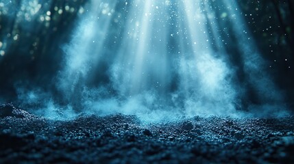 Poster - real backlit dust particles floating with authentic lens flare effects creating a stunning atmospher