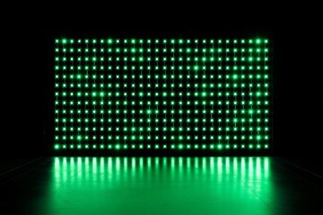 Wall Mural - a rectangular led wall with green lights on a black background.