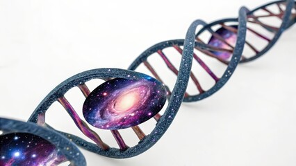 Sticker - Galaxy DNA Helix on a white background