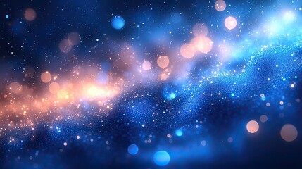 Poster - soft light blue bokeh abstract background with glowing circular shapes and a dreamy blur effect perf
