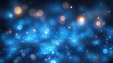 Wall Mural - soft light blue bokeh abstract background with glowing circular shapes and a dreamy blur effect perf