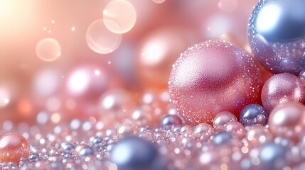 Poster - sparkling and bokeh background in pastel pearl and silver colors