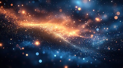 Wall Mural - sparkling blue bokeh light effect on a shining vector sky background for dreamy and elegant designs