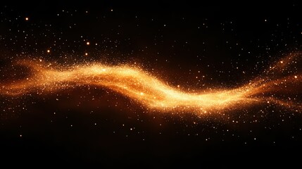 Wall Mural - sparkling yellow glitter on a dark background a festive and elegant light effect for your design pro