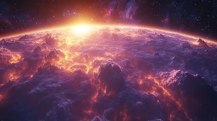 Wall Mural - stunning hdri 360d space background nebula and stars equirectangular projection environment map