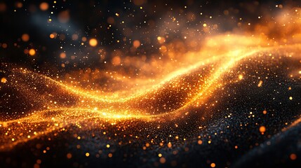 Wall Mural - vector background with golden bokeh dust blur effect and sparkling light for elegant and luxurious d