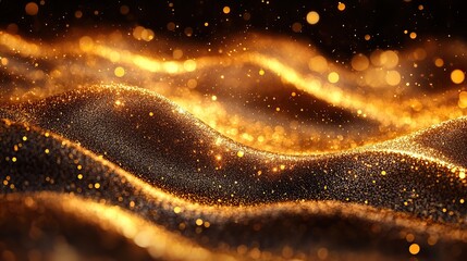 Wall Mural - vector background with golden bokeh dust blur effect and sparkling light for elegant and luxurious d
