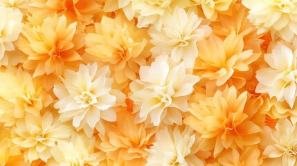 Aufkleber - Radiant Garden of Vibrant White and Orange Flowers in Summertime