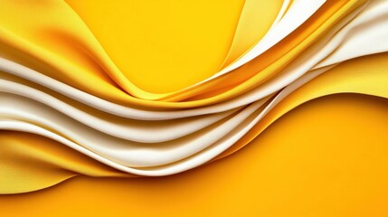 Fototapete - Bright Yellow and White Fabric Waves Creating Elegant Texture