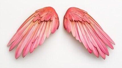 Aufkleber - Beautifully Crafted Pink Wings on a White Background Display