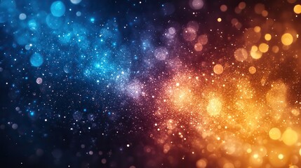 Wall Mural - vibrant blue and yellow gradient bokeh effect a luminous backdrop for winter to spring transition