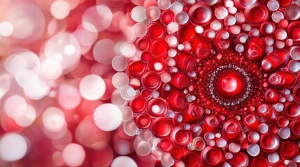 Aufkleber - Abstract Red Bokeh Background with Circular Shapes and Textures