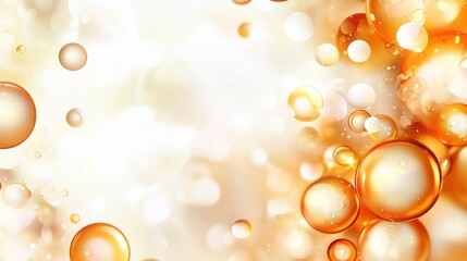 Poster - Abstract Light Background with Glowing Soft Orange Bubbles