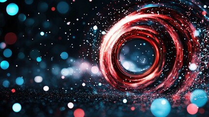 Poster - Abstract Swirling Light Patterns with Colorful Bokeh Effects