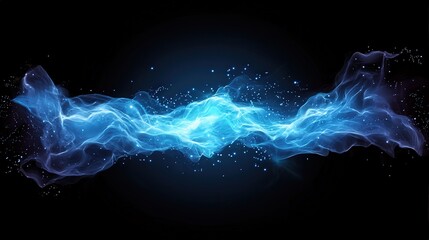 Wall Mural - a vibrant blue energy field with swirling digital particles, representing the flow of artificial int