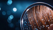 © Maksym - A beautiful macro shot of a hair strand under a magnifying glass, showing the effect of a repair serum