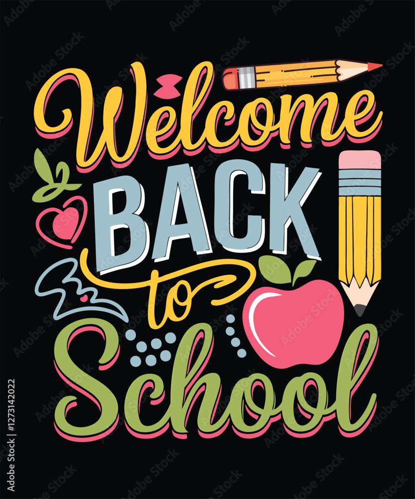 Welcome Back to School Banner Design Educational Themed Vector ...