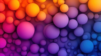 Wall Mural - a vibrant abstract background featuring overlapping spheres in bright colors like orange, pink, and 