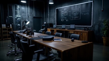 Poster - Futuristic classroom enhancing ai learning modern education space technology-driven environment innovative perspective