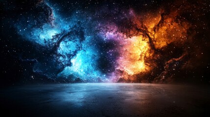 Aufkleber - Galaxies in motion vast universe stunning digital art cosmic environment wide-angle view endless space perspective