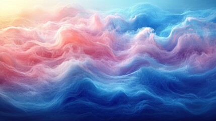 Poster - Abstract ethereal landscape, swirling clouds, vibrant colors, soft light