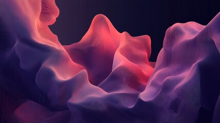 Wall Mural - abstract wavy patterns in vibrant hues create a sense of depth and fluidity, ideal for backgrounds i