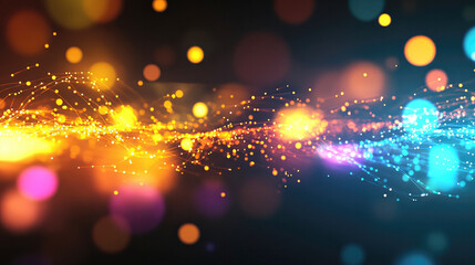 Wall Mural - vibrant abstract background with glowing light bokeh and colorful accents for artistic projects and 