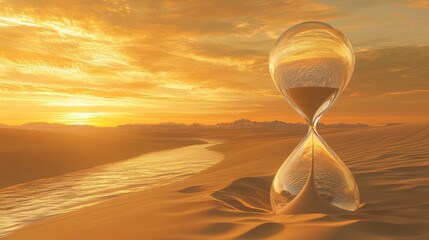 Wall Mural - Desert sunset hourglass time passing (1)