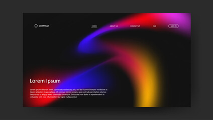 Wall Mural - abstract wave futuristic design of landing page. retro gradient mesh website design