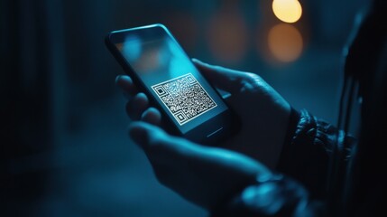 qr code scanning with a mobile phone. featuring quick access to digital content
