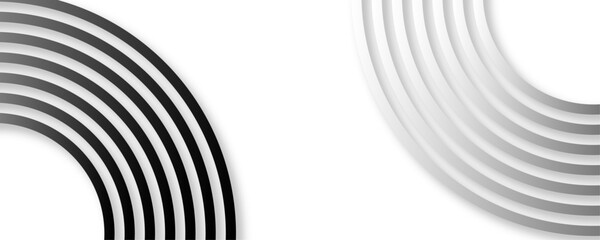 Wall Mural - Circular lines geometric background in abstract style. Modern luxury white geometric abstract background overlap layer on bright space with lines effect decoration. Spiral sound wave rhythm line. 